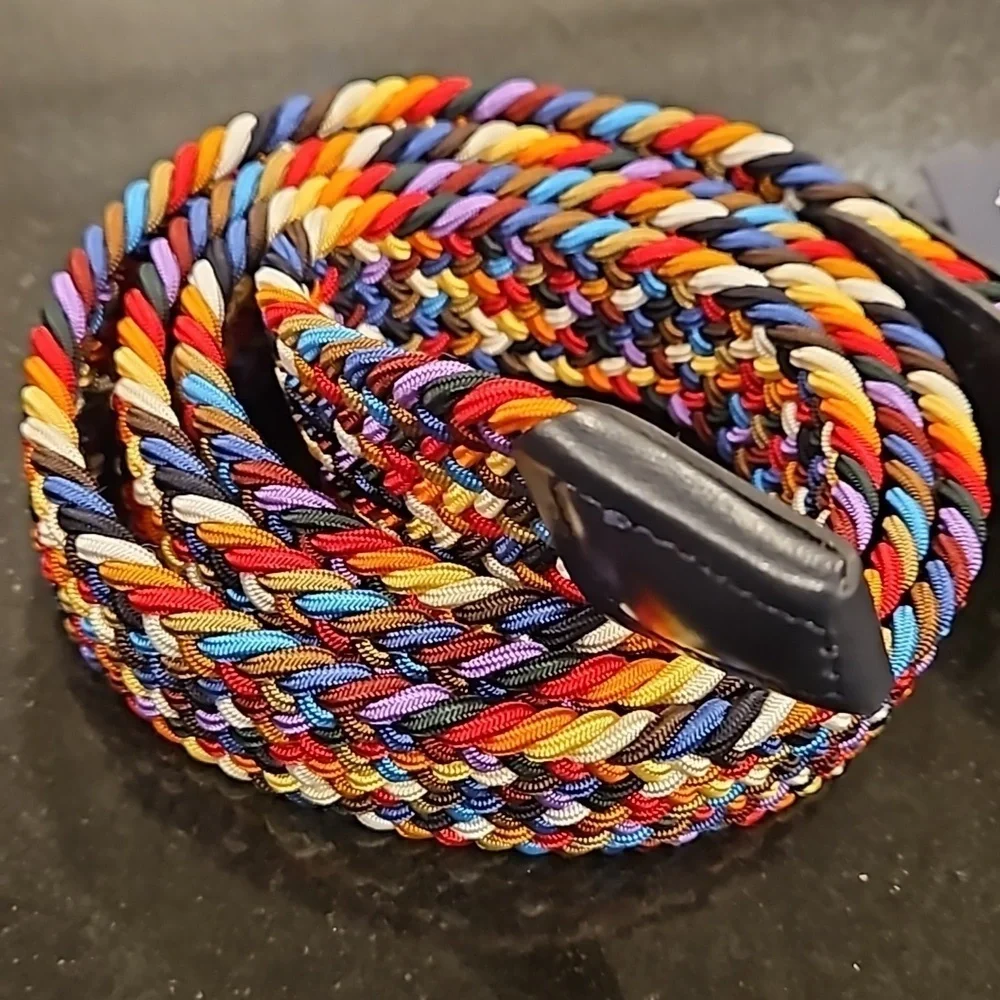 ANDERSON'S Paracord Woven Belt ~ Classic Rainbow 42 NWT